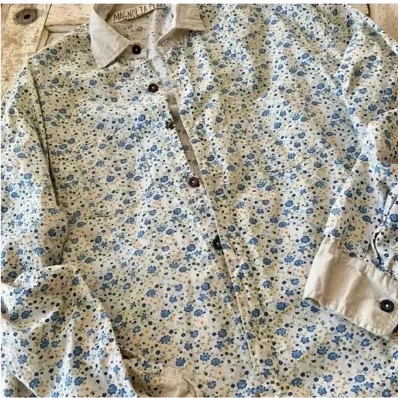 NWOT Magnolia Pearl 100% Cotton Printed
Oversized Boyfriend Shirt Bluebella OS - Picture 10 of 15